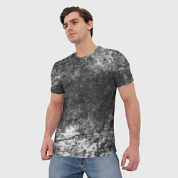 Футболка мужская Абстракция - grey and white wall with cracks, цвет: 3D-принт — фото 2