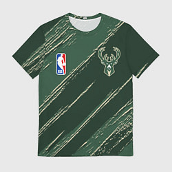 Мужская футболка Милуоки Бакс - линии с потертостями