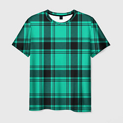 Футболка мужская Checkered turquoise, цвет: 3D-принт