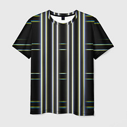 Мужская футболка Neon yellow blue white