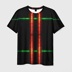 Мужская футболка Color black green red lines