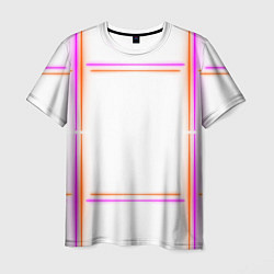 Мужская футболка Neon white orange pink
