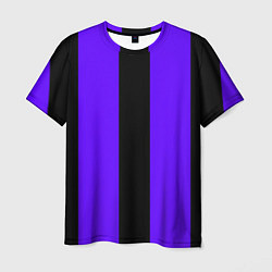 Мужская футболка Color purple black stripes