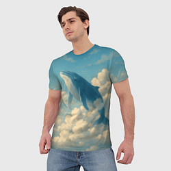 Футболка мужская Кит в облаках, цвет: 3D-принт — фото 2