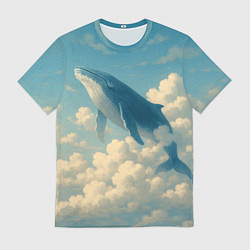 Мужская футболка Кит в облаках