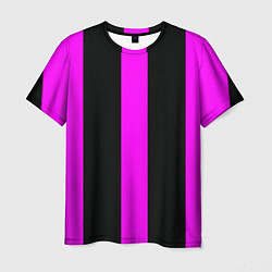 Футболка мужская Color black pink lines, цвет: 3D-принт