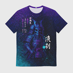 Мужская футболка Неоновый призрачный самурай