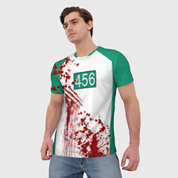 Футболка мужская Кровавая форма игрока 456 из игры в кальмара, цвет: 3D-принт — фото 2