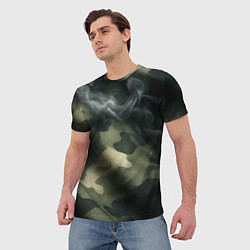 Футболка мужская Камуфляжная ткань с дымом, цвет: 3D-принт — фото 2