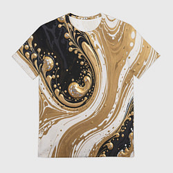 Футболка мужская Черный агат и жидкое золото, цвет: 3D-принт