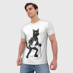 Футболка мужская Кот - Фредди Меркьюри, цвет: 3D-принт — фото 2