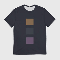 Мужская футболка Три элемента кубизм в цвете глубокий индиго