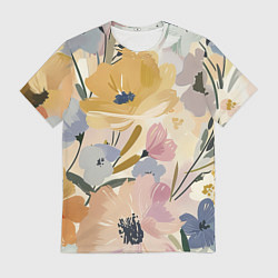 Мужская футболка Цветы акварель