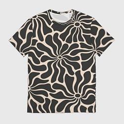 Футболка мужская Цветы black pattern, цвет: 3D-принт