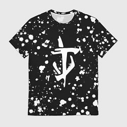 Мужская футболка Doom белые краски текстура