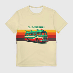 Футболка мужская Ретро автобус ЗИЛ поп-арт, цвет: 3D-принт