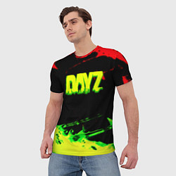 Футболка мужская Dayz кислотные краски штрихи, цвет: 3D-принт — фото 2