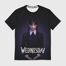 Футболка мужская Уэнсдэй в черных слезах Wednesday, цвет: 3D-принт