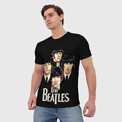 Футболка мужская The Beatles faces, цвет: 3D-принт — фото 2