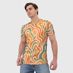 Футболка мужская Цветочная волна, цвет: 3D-принт — фото 2
