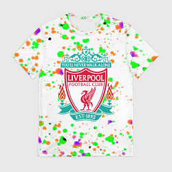 Мужская футболка Liverpool брызги красок текстура