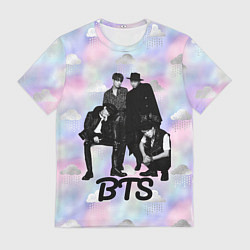 Футболка мужская BTS черно-белый стиль, цвет: 3D-принт