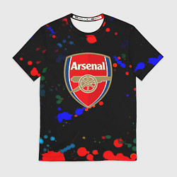 Мужская футболка Arsenal неоновые брызги красок