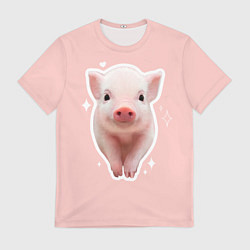 Мужская футболка Поросенок с розовым пятачком