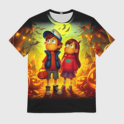 Мужская футболка Dipper and Mabel - halloween night fantasy