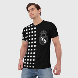 Футболка мужская Real Madrid клетка, цвет: 3D-принт — фото 2
