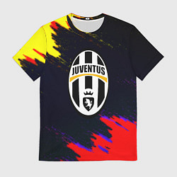 Мужская футболка Juventus краски текстура штрихи
