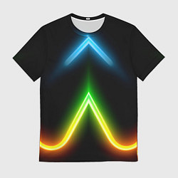 Мужская футболка Neon multicolored lines