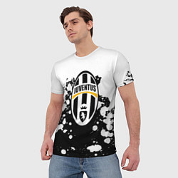 Футболка мужская Juventus белые краски текстура, цвет: 3D-принт — фото 2