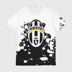 Мужская футболка Juventus белые краски текстура