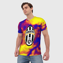 Футболка мужская Ювентус неоновый шторм, цвет: 3D-принт — фото 2