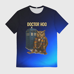 Мужская футболка Doctor Hoo сова у телефонной будки