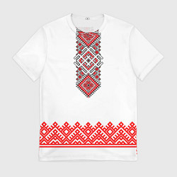Футболка мужская Славянская вышиванка с узорами и оберегом, цвет: 3D-принт