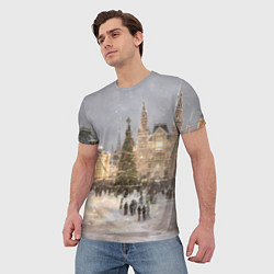 Футболка мужская Новогодние гуляния в Москве, цвет: 3D-принт — фото 2