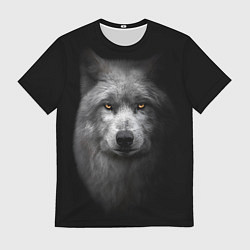 Мужская футболка Суровый волк с холодным нордическим взглядом