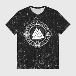 Футболка мужская Валькнут и символы в круге, цвет: 3D-принт