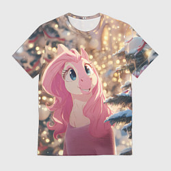 Футболка мужская Удивленная лошадка - Новый год, цвет: 3D-принт