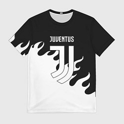 Мужская футболка Ювентус огонь текстура