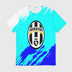 Футболка мужская Ювентус краски штрихи текстура, цвет: 3D-принт