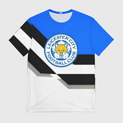 Мужская футболка Лестер сити геометрия полосы