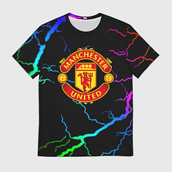 Мужская футболка Манчестер Юнайтед неоновые молнии