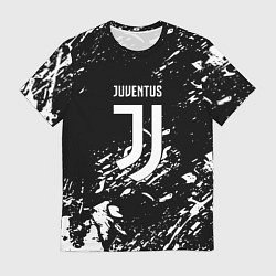 Мужская футболка Juventus белые штрихи красок