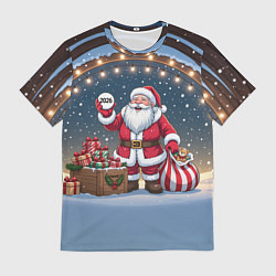 Мужская футболка Санта с мешком подарков