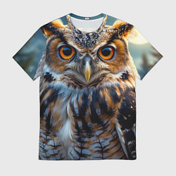 Футболка мужская Лунная сова в лесу, цвет: 3D-принт