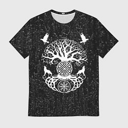 Мужская футболка Волки и вороны Одина и древо мира
