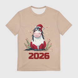 Мужская футболка Карикатурная лошадка 2026